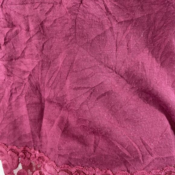 Womens Crinkle Cami Top Size Small Dark Pink Lace Fairy Coquette Whimsigoth Tank - Picture 5 of 9